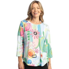 Jess & Jane Sunny Round Hem Tunic Top