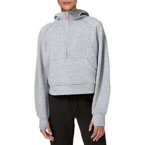 Womens Hoodies 1/2 Zipper Pullover Sweatshirts Long Sleeve Crop Tops