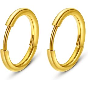 G23 Titanium Earrings, Women Hoop Earrings for Sensitive Ears ,Huggie Hoop Earrings, Cartilage Helix Sleeper Lightweight Small Hoop Earring,Nickel Free Hypoallergenic Earring Silver/Gold/Rose Gold/Black
