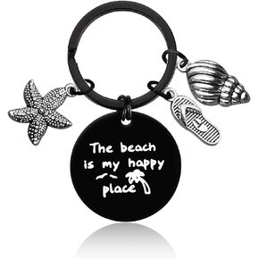 Beach Lover Jewelry Beach Keychain Beach Lover Gift Keychain Summer Vacation Gift for Beach Lover Beach Theme Gift Christmas Graduation Birthday Gift for Women Girl Teens Beach Lover Keyring