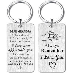 Jzxwan Grandpa Gifts Keychain, I Love You Grandfather Gifts, Appreciate Grandad Birthday Gifts Fathers Day Key Chain, Grandpa Xmas Present