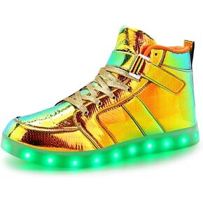 Padgene Women's Men's LED Lights Up Shoes Unisex Luminous Flashing Trainers USB Charging Lace Up Couples Dancing Shoes