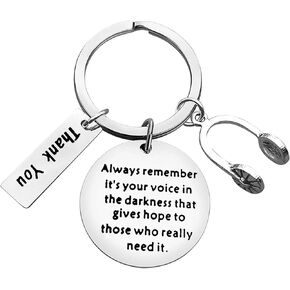 911 Dispatcher Gifts EMT Dispatcher Keychain Always Remember It's Your Voice In The Darkness That Gives Hope Keyring Thank You Gift for 911 Emergency Operator Responder Dispatcher Appreciation Jewelry