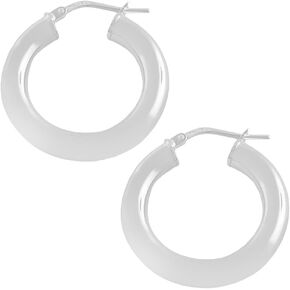 Kooljewelry Sterling Silver 4x15 mm Round Polished Hoop Earrings