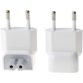 WOVTE Europe Plug Converter Travel Charger Adapter for Apple iBook MacBook White Pack of 2