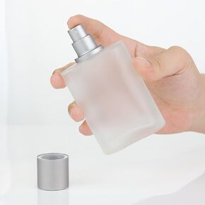 JJKMALL 100ML 3.4OZ Refillable Spray Perfume Bottles large cosmetic Fine Mist Atomizer Empty Frosted Clear Glass Essential Oil Container for Travel Makeup Party free Refill tool