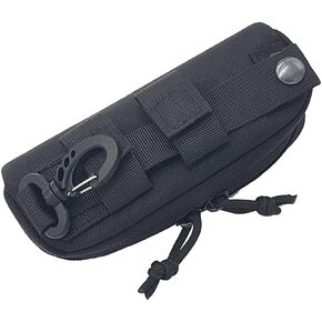 Tactical Eyeglasses Hard Case, Tactical Molle Zipper Sunglasses Carrying Case 1000D Nylon with Clip