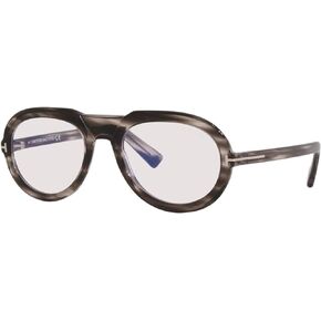 Eyeglasses Tom Ford FT 5756 -B 056 Shiny Striped Grey/Blue Block Lenses