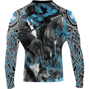 Raven Fightwear Men's Odin Nordic Rash Guard MMA BJJ Black