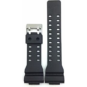 16mm Black Polyurethane(PU) Watchband Replacement Wrist Strap