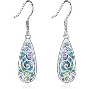Sterling Silver Teardrop Dangle Filigree Earrings Jewelry Gifts for Women