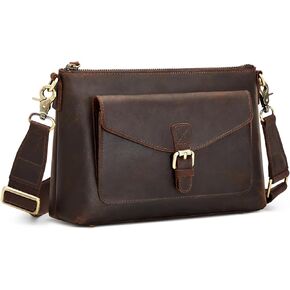 S-ZONE Genuine Leather Crossbody Bags for Women Trendy RFID Blocking Shoulder Bag Purse Handbag with Zipper Pocket