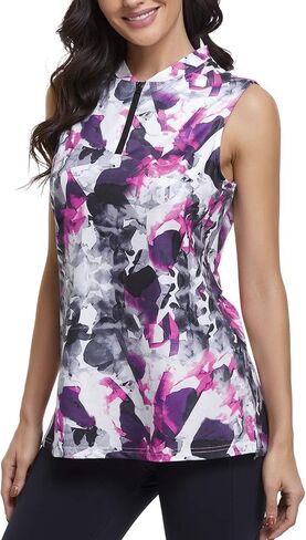 CHICHO Women Golf Polo Shirt Sleeveless UPF 50+ Sun Protection Moisture Wicking Tennis Polo Tops in Saudi Arabia