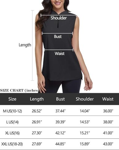 قميص بولو جولف نسائي من CHICHO بدون أكمام بعامل حماية من أشعة الشمس 50+ للحماية من الشمس وماص للرطوبة in Kuwait