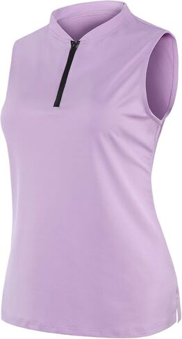 قميص بولو جولف نسائي من CHICHO بدون أكمام بعامل حماية من أشعة الشمس 50+ للحماية من الشمس وماص للرطوبة in Kuwait