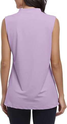 قميص بولو جولف نسائي من CHICHO بدون أكمام بعامل حماية من أشعة الشمس 50+ للحماية من الشمس وماص للرطوبة in Kuwait