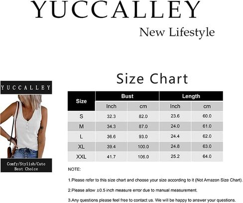 قمصان نسائية من Yuccalley محبوكة مضلعة ورقبة على شكل حرف V بدون أكمام قمصان هينلي بأزرار لأعلى وتيز كامي in Kuwait