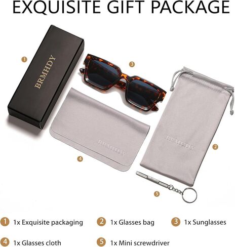 نظارات شمسية مربعة للنساء والرجال ريترو 90s إطار سميك مربع نظارات شمسية حماية من الأشعة فوق البنفسجية 400 ظلال سوداء in Kuwait