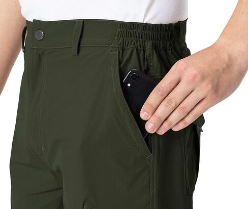 Rdruko Men's Quick Dry Hiking Cargo Shorts Lightweight Outdoor Fishing Travel Summer Shorts with 6 Zipper Pockets in Kuwait