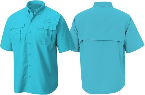 بنانا بوت رجالي بأكمام قصيرة بعامل حماية من الأشعة فوق البنفسجية 50+ مقاوم للماء | حماية من الأشعة فوق البنفسجية | دليل على الرياح | قميص صيد مسامي مع ظهر بفتحات تهوية in Kuwait