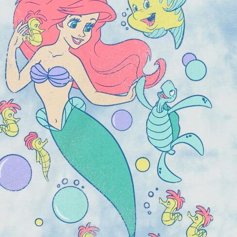 Disney Mens The Little Mermaid Ariel Throwback Vintage Tie Dye T Shirt in Saudi Arabia