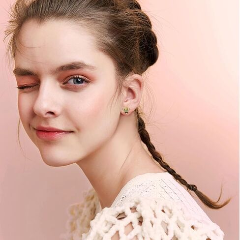 DAOCHONG Cross/Celtic Witches Knot/Axolotl Hoop Earrings for Women Bee Stud Earrings 925 Sterling Silver Cubic Zirconia Cross Earrings with Abalone Shell Jewelry Gifts for Women Girls in Saudi Arabia
