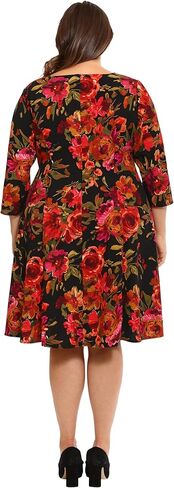 London Times Women's Perfect Versatile Scuba Crepe Fit & Flare 3/4 Sleeve Dress Event Office Career in Kuwait