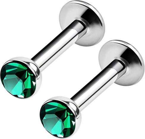 BanaVega 2 قطعة Labret الجراحية الصلب 16 قياس 5/16 8 مللي متر 3 مللي متر كريستال الغضروف أقراط مونرو ثقب المجوهرات اختيار الألوان in Kuwait