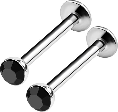 BanaVega 2 قطعة Labret الجراحية الصلب 16 قياس 5/16 8 مللي متر 3 مللي متر كريستال الغضروف أقراط مونرو ثقب المجوهرات اختيار الألوان in Kuwait
