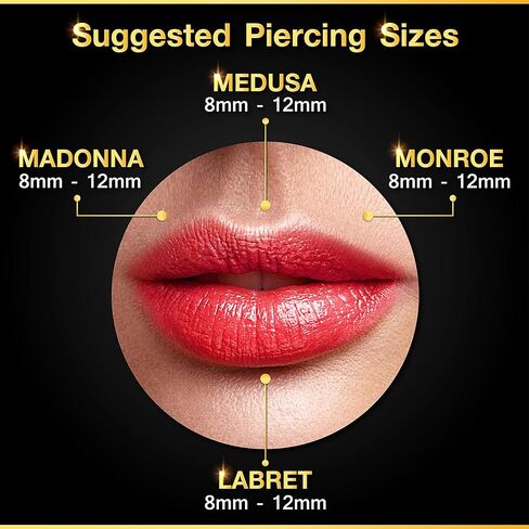 BanaVega 2PCS Surgical Steel Labret 16 gauge 5/16 8mm 3mm Crystal Cartilage Earrings Monroe Piercing Jewelry Choose Colors in Kuwait