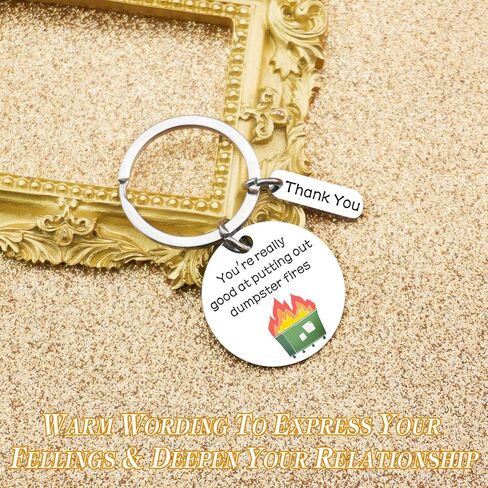 ibiwe Funny Boss Day Gifts For Boss Lady Coworkers Men Women Thank You Appreciation Gifts For Bosses Friends Leader Employer Keyring Jewelry Stocking Stuffers Save for Later Item, Silver, S in Kuwait