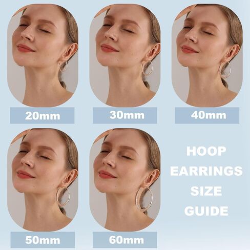 MOROTOLE أقراط حلقية ذهبية فضية للنساء أقراط دائرية ذهبية عيار 14 قيراط من الذهب الحقيقي السميك أقراط حلقية من الفضة الاسترليني 20 مم 30 مم 40 مم 50 مم 60 مم in Kuwait