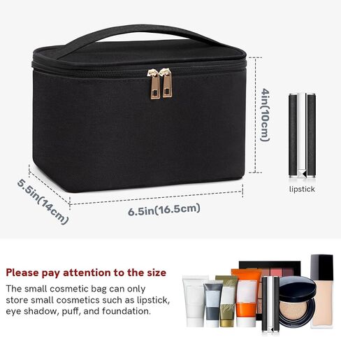 FUNSEED Travel Makeup Bag Portable Small Mini Cosmetic Organizer Storage Case with Handle for Jewelry, Lipstick, Cosmetic Box (Pink) in Saudi Arabia