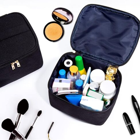 FUNSEED Travel Makeup Bag Portable Small Mini Cosmetic Organizer Storage Case with Handle for Jewelry, Lipstick, Cosmetic Box (Pink) in Saudi Arabia