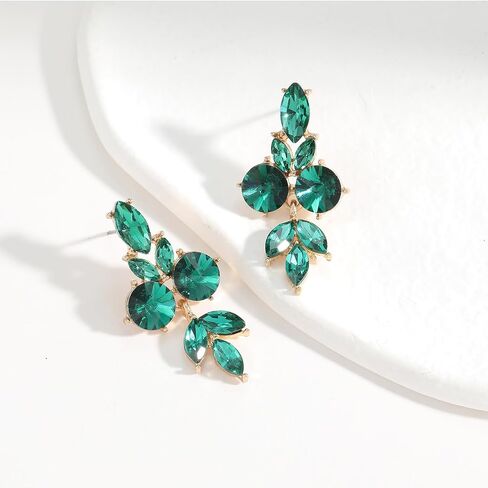 GAOKOXI Gold Dainty Wedding Crystal Dangle Earrings Fashion Marquise Rhinestone Drop Earrings for Women Bridal Bridesmaid Prom Costume in Saudi Arabia