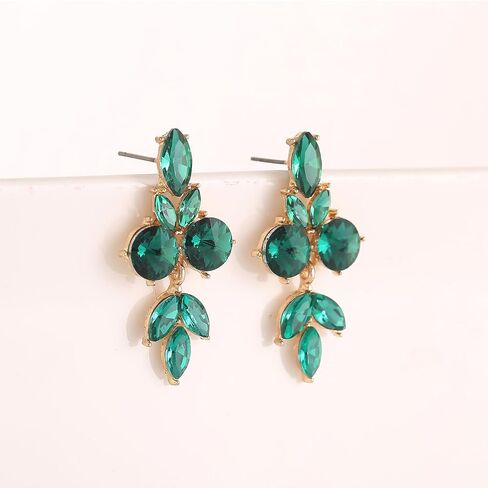 GAOKOXI Gold Dainty Wedding Crystal Dangle Earrings Fashion Marquise Rhinestone Drop Earrings for Women Bridal Bridesmaid Prom Costume in Saudi Arabia