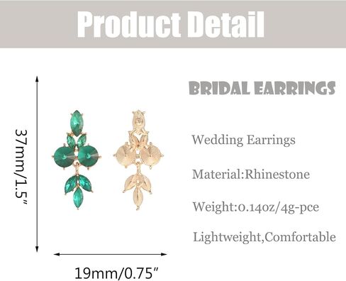 GAOKOXI Gold Dainty Wedding Crystal Dangle Earrings Fashion Marquise Rhinestone Drop Earrings for Women Bridal Bridesmaid Prom Costume in Saudi Arabia
