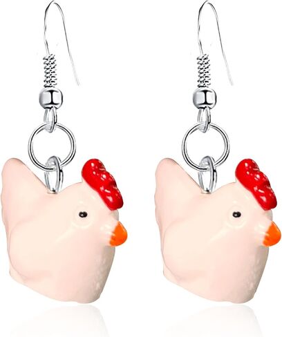 Cute Earrings Weird Earrings Funny Earrings bear chicken dog frog goose panda pig sika deer snail turtle Animals Earrings Dangle Earrings for Girls Women Sweet Kawaii Style in Kuwait