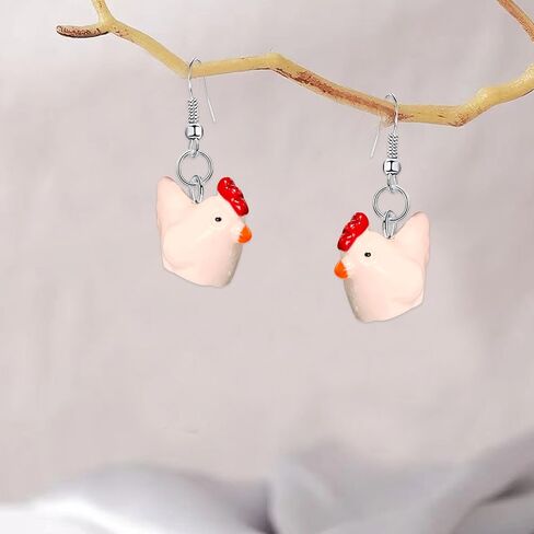 Cute Earrings Weird Earrings Funny Earrings bear chicken dog frog goose panda pig sika deer snail turtle Animals Earrings Dangle Earrings for Girls Women Sweet Kawaii Style in Kuwait