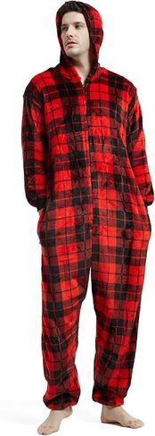 Family Christmas Pajamas Matching Set,2023 One-Piece Buffalo Plaid Flannel Navideñas Familiares Pjs(Women X-Large) in Saudi Arabia