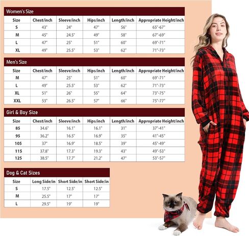 Family Christmas Pajamas Matching Set,2023 One-Piece Buffalo Plaid Flannel Navideñas Familiares Pjs(Women X-Large) in Saudi Arabia
