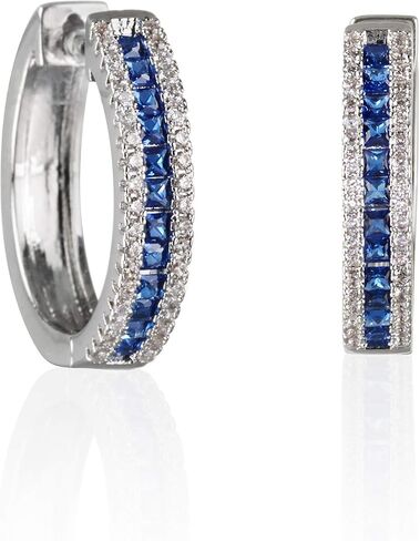 Namana Hoop Earrings for Women with Colored Stones, Silver or Gold Hoop Earrings for Women with Colored Stones, Colorful Earrings for Women, Jewelry Gifts for Women with Gift Box in Saudi Arabia
