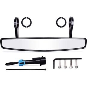 RZR Rear View Mirror, Xislet UTV Rear Mirror Included Rubber Shims and Bypass Compatible with 1.75"/2.0" Polaris RZR 800 900 1000 Turbo PRO XP, Pioneer 1000, Arctic Cat Wildcat Maverick X3 Mirrors