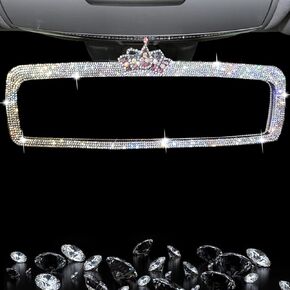 مرآة سيارة بلينغ حجر الراين مرآة الرؤية الخلفية للسيارة للنساء مرآة الرؤية الخلفية مرآة سيارة لامعة لامعة (تاج أحمر) in Kuwait