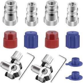 6 Sets Bullet Piercing Valve Kit, R12 R22 to R134A Conversion Adapter Kit,Bullet Piercing Tap Valve Compatible with AP4502525, BPV31D, GPV14, GPV31, GPV38, GPV56, MPV31