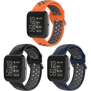 Silicone Bands Compatible with Fitbit Versa 2 Bands for women, Soft Silicone fitbit Versa Lite Bands for men, Waterproof Breathable Strap Replacement Wristband bands