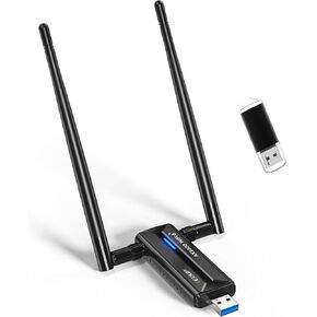 EDUP USB WiFi Adapter USB 3.0 WiFi 6E Wireless WiFi Dongle Network Adapter AX3000M 802.11AX Tri-Band 6GHz/5GHz/2.4GHz Dual 5dBi Antennas for PC Compatible with Windows 11/10 64Bits + U Disk Driver