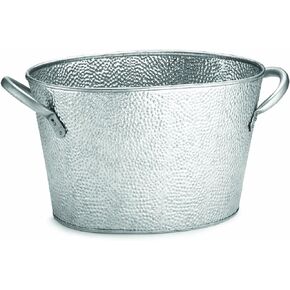 TableCraft Galvanized Collection Oval Beverage Tub, 15 x 8.6 x 7.4-Inch