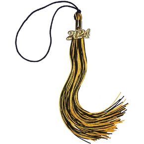 2024 Graduation Tassel with 2024 Gold Charm, Tassels Graduation, Graduation Gift, Tassel for Graduation Cap, Tassel Suitable for Graduation Hat, BlackGold