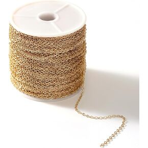 KONMAY 3.3ft Soldered Large Paperclip Jewelry Making Chains with 4 Toggle Clasps and Jump Rings - Copper-Based, 18K Gold Plated for Bracelets, Necklaces, and Anklets Making.